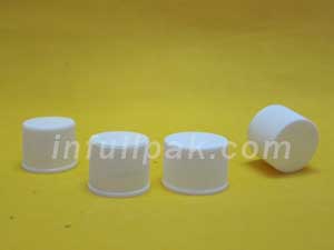 White Plastic Ribbed Caps PLC-
