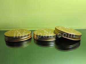 Golden aluminum lid for jar   